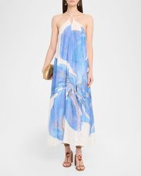 Significant Other Patrice Striped Halter Dress in Orange | Lyst