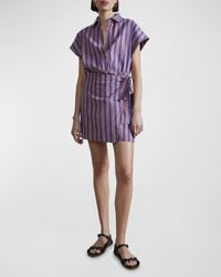 Apiece Apart - Catania Striped Mini Wrap Shirtdress - Lyst