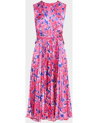 Saloni - Gwen Silk Midi Dress - Lyst