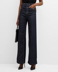 Emporio Armani - High-Rise Belted Boot-Cut Jeans - Lyst