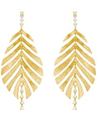 Hueb - Bahia 18K Diamond Palm Leaf Earrings - Lyst