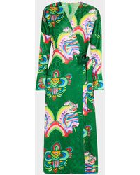 Rianna + Nina - Maggie Fantasia Print Wrap Dress - Lyst