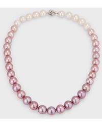 Belpearl - 18k White Gold Purple Ombre Pearl Necklace, 10-12mm - Lyst