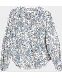 Veronica Beard - Farah Paisley Long-Sleeve Blouse - Lyst