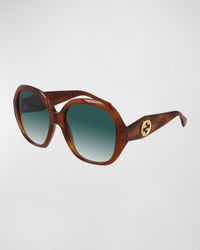 Gucci - Oversized Round Acetate Sunglasses - Lyst