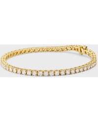 Neiman Marcus - 18k Yellow Gold Diamond Tennis Bracelet, 5.3tcw, 7"l - Lyst