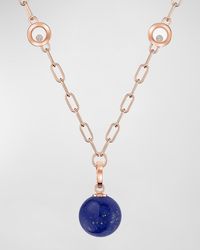 Chopard - Happy Diamonds Planet 18k Rose Gold Lapis Lazuli Necklace - Lyst