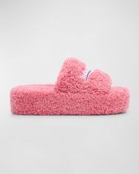 Balenciaga - Furry Platform Faux Shearling - Lyst