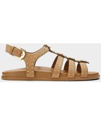 Stuart Weitzman - Perry Studded Suede Fisherman Sandals - Lyst