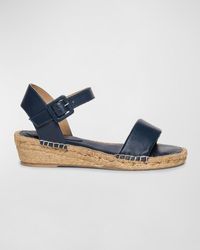 Bernardo - Leather Ankle-strap Wedge Espadrilles - Lyst