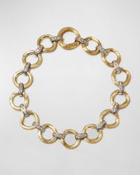 Marco Bicego - Jaipur Link 18k Yellow & White Gold Flat-link Single Row Diamond Bracelet - Lyst