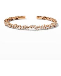 KALAN by Suzanne Kalan - 18k Rose Gold & Diamond Cuff Bracelet, Size M - Lyst