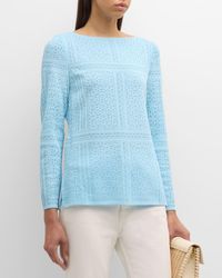 Misook - Boat-Neck Burnout Knit Tunic - Lyst