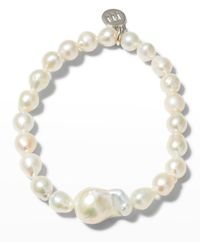 Margo Morrison - Mixed Size Baroque Pearl Stretch Bracelet - Lyst