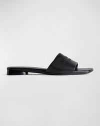 Balenciaga - Dutyfree Leather Logo Slide Sandals - Lyst