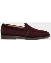 Santoni - Apos;S Malibu Suede Apron-Toe Loafers - Lyst