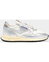 Autry - Reelwind Metallic Leather Low-Top Sneakers - Lyst