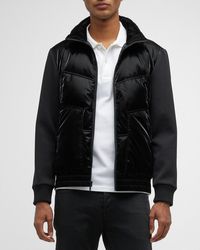 Karl Lagerfeld - Mixed-Media Quilted Jacket - Lyst
