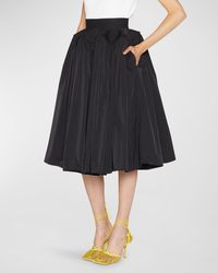 Bottega Veneta - Gathered Midi Skirt W/ Flare Waistband - Lyst