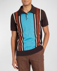 Dolce & Gabbana - Retro Striped Cashmere-Silk Polo Shirt - Lyst