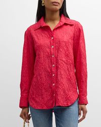 Finley - Andie Textured Jacquard Button-Down Shirt - Lyst
