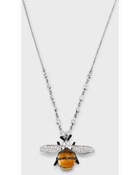 Staurino - Bumble Bee Pendant Necklace With Citrine And Diamonds - Lyst