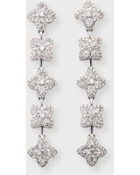 64 Facets - 18k White Gold Simply Blossom Diamond Drop Earrings, 2"l - Lyst