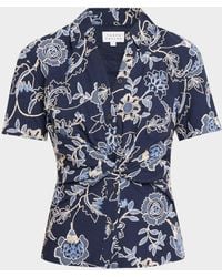 Tanya Taylor - Oakley Floral Embroidered Button-Front Top - Lyst