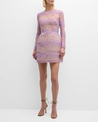 Bronx and Banco - Masey Applique And Floral Lace Mini Dress - Lyst