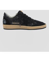 Golden Goose - Ball Star Glitter And Suede Low-Top Sneakers - Lyst