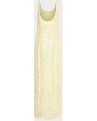 MILLY Magnolia Beaded Dream Sequin Maxi Dress in White | Lyst