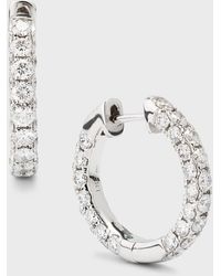 Graziela Gems - 18k White Gold 3-side Diamond Hoop Earrings - Lyst