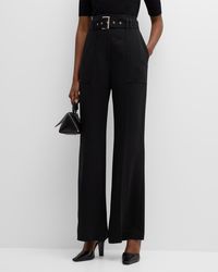 Tahari - The Diana High-Rise Belted Pintuck Pants - Lyst