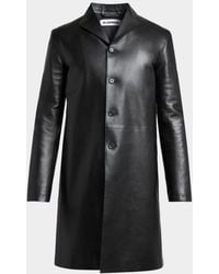 Jil Sander - Apos;S Leather Single-Breasted Long Sport Coat - Lyst
