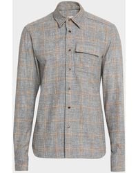 Kiton - Apos;S Windowpane Snap-Front Overshirt - Lyst