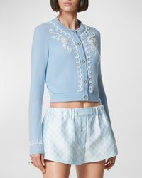 Versace - Wool Knit Embroidered Sweater - Lyst