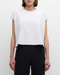 Eileen Fisher - Cap-Sleeve Organic Cotton Jersey Shell - Lyst