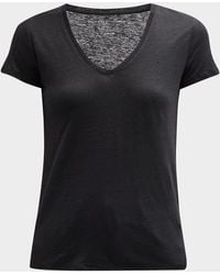 Majestic Filatures - V-Neck Short-Sleeve Stretch Linen T-Shirt - Lyst
