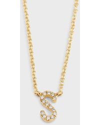 Sydney Evan - 14K Diamond Pave Initial Necklace - Lyst