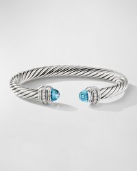 David Yurman - 7mm Cable Bracelet With Diamonds & Topaz - Lyst