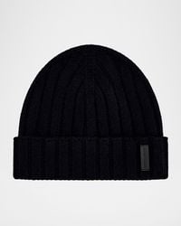 Emporio Armani - Apos;Wool-Cashmere Rib-Knit Beanie Hat - Lyst