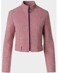 Akris Punto - Houndstooth Wool Fresco Crop Bomber Jacket - Lyst