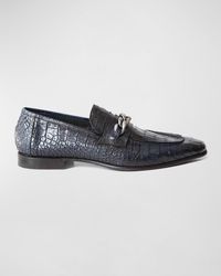 Jo Ghost - Croc-printed Leather Chain Loafers - Lyst