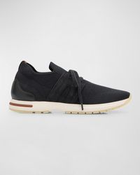 Loro Piana - Knit Lace-Up Runner Sneakers - Lyst