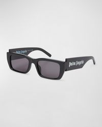 Palm Angels - Palm Maxi-logo Rectangle Sunglasses - Lyst