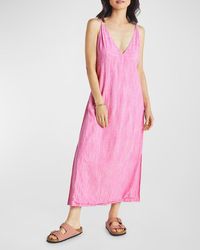 Splendid - Chandler Sleeveless Stripe Linen-Blend Midi Dress - Lyst