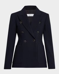 Max Mara - Ricetta Double-Breasted Seersucker Blazer - Lyst