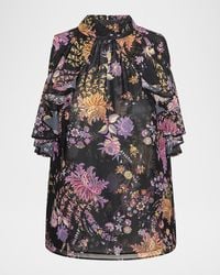 MISA Los Angles - Kyra Floral Chiffon Top - Lyst