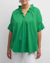 Finley - Plus Size Crosby Solid Ruffle Shirt - Lyst