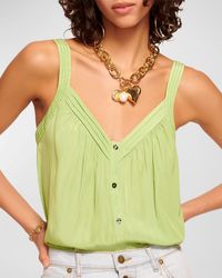 Ramy Brook - Mary Button-Front Sleeveless Blouse - Lyst